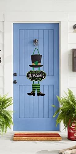 קישוטים של יום פטריק שלט קיר שלט דלת תלויה עיצוב הדלתות המאושרת של פטריק קישוט שמרוק, ירוק ושחור