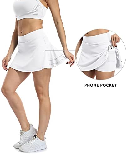 חצאיות טניס אתלטיות של ICYZONE לנשים עם מכנסי כיסים, חדר כושר גבוה במותניים בריצה גולף סורטס