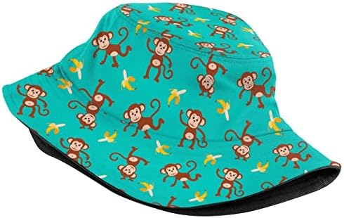 כובע דלי דלי דלי קוף ובננה כובעים דפוסים בעלי חיים אופנתיים כובעים לנשים גברים אריזים הפיכים