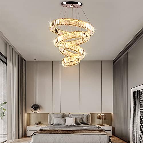 4 אור עגול עגול מודרני LED כרום גימור נברשות תליית תקרה גופי תאורה לחדר שינה חדרי פינת אוכל חדרי מגורים