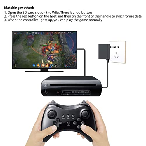 חדש שחור באיכות גבוהה U Pro Bluetooth Controller Wireless עבור Nintendo Wii U תואם למערכת Wii או למשחקים
