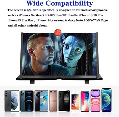 14 מסך זכוכית מגדלת עבור טלפון סלולרי-3ד מגדלת מקרן מסך הרחבת הרחבה עבור סרטים, קטעי וידאו, ומשחקים-טלפון