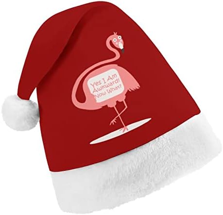 מצחיק מביך פלמינגו חג המולד כובע רך קטיפה סנטה כובע מצחיק כפה עבור חג המולד לשנה חדשה חגיגי מפלגה