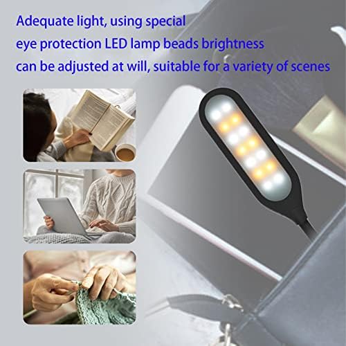 Reemeer LED LED נטען אור נטען, מתאים לקריאה במיטה - טיפול בעיניים, עמעום חסר עמעום בהירות, קליפ קומפקטי
