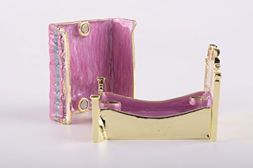 מיטת זהב של קרן קופל קופסת תלת -תלת -תלת -תלת -ת'רנקס בסגנון פברג 'מעוטרת בקריסטלים סברובסקי עיצוב בית ייחודי