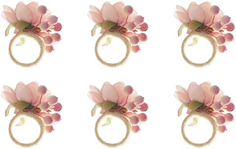 Eforcase 6 PCS מחזיקי טבעת מפית פרחים מחזיק טבעת פרחוני אבזם אבזם מלאכת יד מפית מלאכותית
