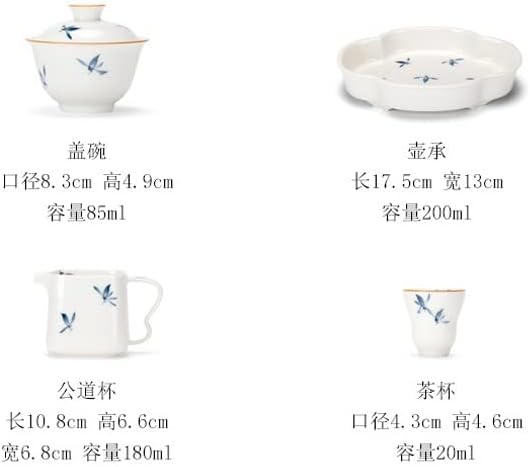 ZLXDP צבוע ביד סחלב קונג פו סט תה בית יפני קערה מכוסה כוס תה תה מכין סט תה קטן מתנות