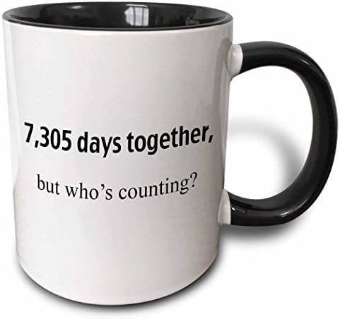 3drose 7,305 יום יחד אבל מי סופר שני ספל טון, 11 גרם, שחור/לבן
