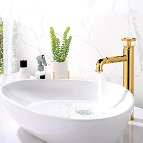 ברזים של אמבטיה זהב TBFL, ברזי פליז מוצקים בסגנון תעשייתי ברזים חור יחיד ידית יחידה קרה ומיקס מים חמים ברז,