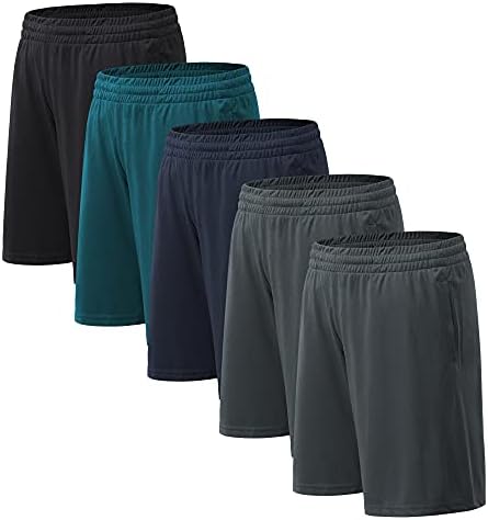 מכנסיים קצרים אתלטיים של BVNSOZ עם כיסים ומכנסי מותניים אלסטיים יבש מהיר למכנסיים קצרים לגברים