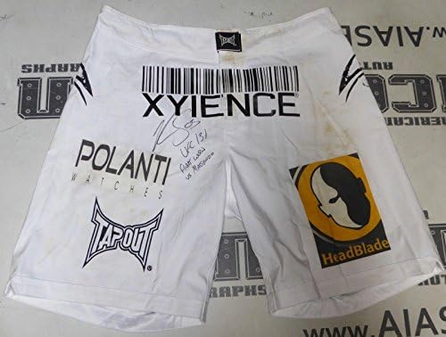Krzysztof soszynski חתום קרב שחוק UFC 131 מכנסיים קצרים גזעים PSA/DNA Auto'd - גופיות UFC עם חתימה וטרונקים