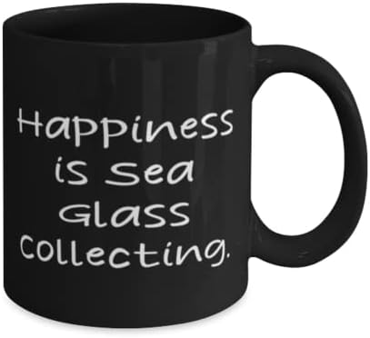 אושר הוא איסוף זכוכית ים. זכוכית ים אוספת ספל 15 oz 15oz, מתנות איסוף זכוכית ים מגניבה, כוס לחברים,
