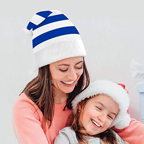 חג המולד סנטה כובע, אורוגוואי דגל חג המולד חג כובע למבוגרים, יוניסקס נוחות חג המולד כובעי לשנה חדשה חגיגי תלבושות
