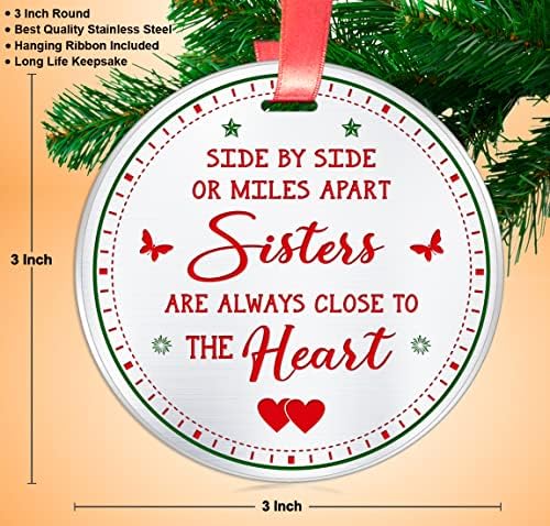 קישוט לחג המולד לאחות- זה לצד זה או קילומטרים נפרדים- מתנות למרחקים ארוכים לאחות רעיון לאחות, לאחות,