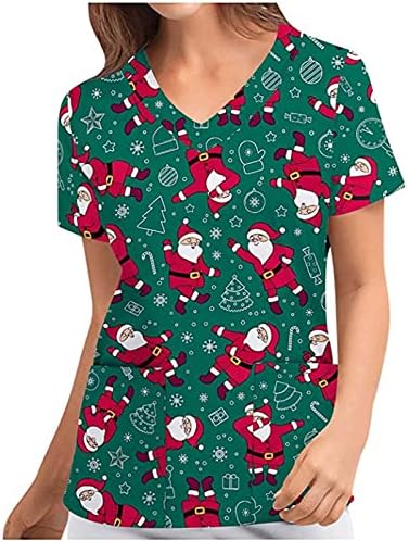 חג המולד חולצה עבודה אחיד חולצות לנשים חג מודפס חולצות בתוספת גודל למתוח בגדי עבודה סנטה איילים טיז