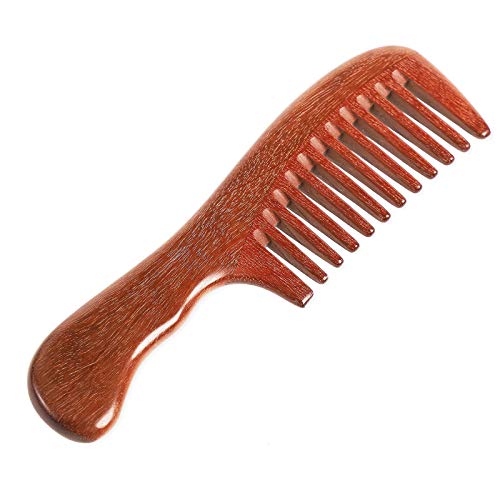 Onedor בעבודת יד מסרקי שיער אדום אדום אדום - ניחוח אלמוג אנטי -סטטי שיער טבעי מסרק מעץ מעץ