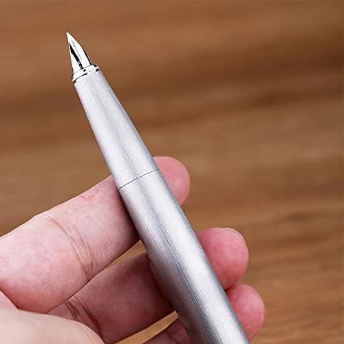 ASDFGH בוכנה מזרקת עט עט סגסוגת עדינה 0.5 ממ מכסף מואק מכסף מט משרדים משרדים עטים עסקיים