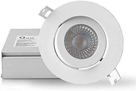 Qplus 4 אינץ 'גלגל עיניים gimbal LED אור שקוע עם קופסת צומת, פנס מתכוונן מתכוונן לעומק דק במיוחד,