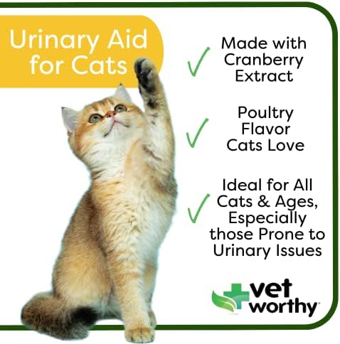 סיוע בשתן של וטרינרית לחתולים - לעיסה רכה לתמיכה בדרכי השתן הבריאות ובריאות שלפוחית ​​השתן - תוסף