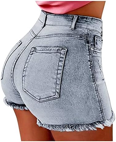 ג'ינס קיצור לנשים מותניים גבוהות נמתחות בתוספת גודל הרמת מכנסיים חמים בקיץ קיץ ג'ינס במצוקה מזדמנת
