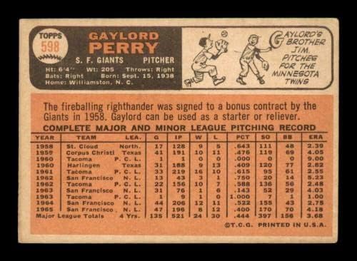 598 Gaylord Perry Sp Hof - 1966 כרטיסי בייסבול Topp