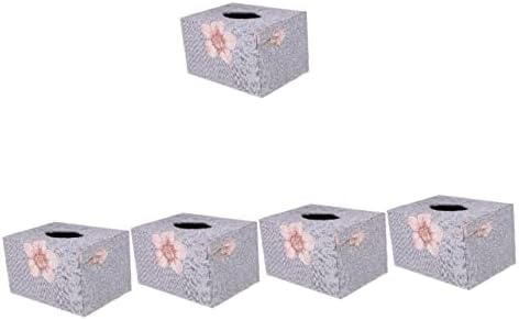 Zerodeko 5 יחידות קופסא עור קופסת נייר קופסה מרובעת צלחת צפיפות קרטון סגולה, עור