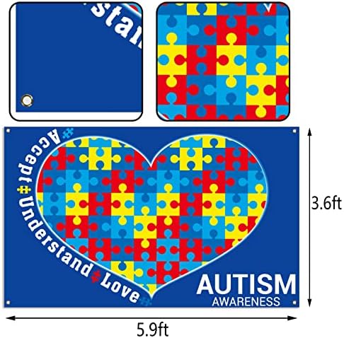 אוטיזם מודעות תא צילום רקע מקבלים להבין אהבה אפריל קישוט פאזל חתיכה לב צילום רקע דקור