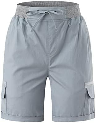 מכנסי מטען לנשים קיץ טיולים רופפים מכנסיים קצרים ברמודה עם כיסים שמלת מכנסיים קצרים נשים S