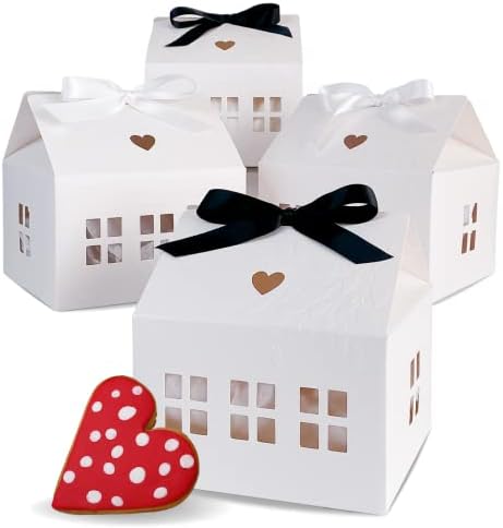 קארנטולוגיה 10 יח '- קופסאות עוגיות מפוארות להענקת מתנות, קופסאות פינוק לקינוח מאפה קופסת עוגות