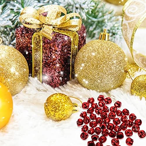 עיצוב הבית של Beavorty 50 יח 'קישוטי חג המולד פעמוני עץ אדום תליון לחג המולד קישוט לחג קישוט קישוט