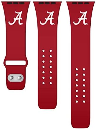 להקות זיקה Alabama Crimson Tide Silicone Sport Watch Band 4 Pack תואם ל- Apple Watch