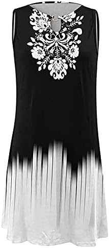 שמלת טנק טוניקה של Lcziwo לנשים שמלות ללא שרוולים קיץ שמלות פרחוניות מודפסות חוף שמלת מיני קצרה