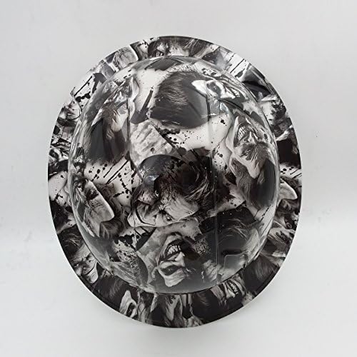 עבודות רטובות הדמיה בהתאמה אישית של Pyramex ג'וקר סינסטר מלא כובע קשה עם מתלה מחגר לבן