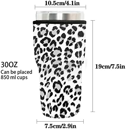 פויבנג שיש שחור שחור לשימוש חוזר של שרוול קפה קרח 6 חבילה שרוול בידוד ניאופרן לכוסות משקאות קרים עיצוב