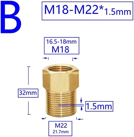 נקבה זכר פליז M14 M18 M22 מחבר חוט שיניים מגרש 1.5 ממ מים נחושת מברז על מכונת כביסה מצמד אמבטיה