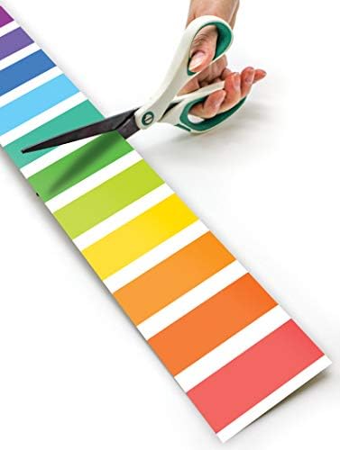 מורה יצר משאבים פסים צבעוניים גבול מגולגל ישר לקצץ-50 רגל-לקשט לוחות מודעות, קירות, שולחנות,
