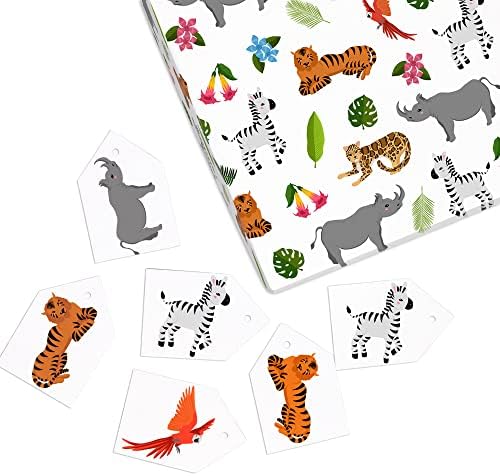 23 בעלי חיים גלישת נייר-6 גיליונות של מתנה לעטוף-חמוד ספארי בעלי חיים גלישת נייר לילדים-בעלי החיים נושא מסיבת