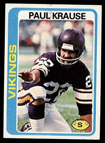 1978 Topps 378 Paul Krause Minnesota Vikings Ex/Mt Vikings Iowa