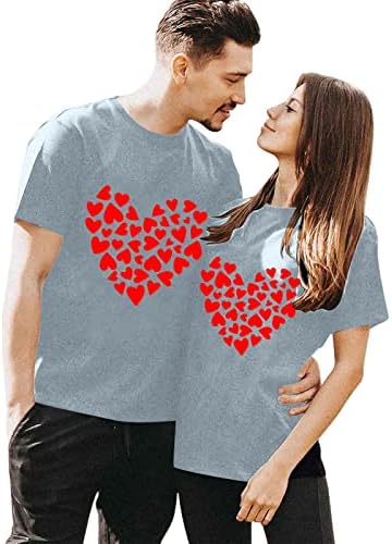 חולצות T תואמות Znne לזוגות חולצה חולצה של יום האהבה שרוול קצר אהבה הדפסים להדפס לזוגות