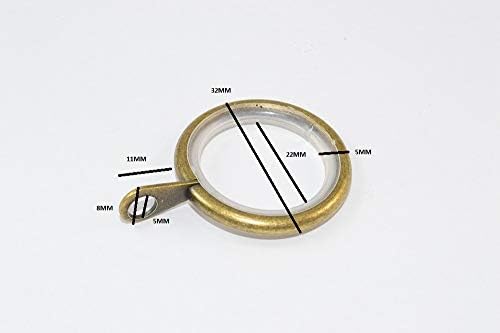 100 טבעת מוט מוט שקט עין קבועה גימור פליז עתיק מזהה 25 ממ 32 ממ