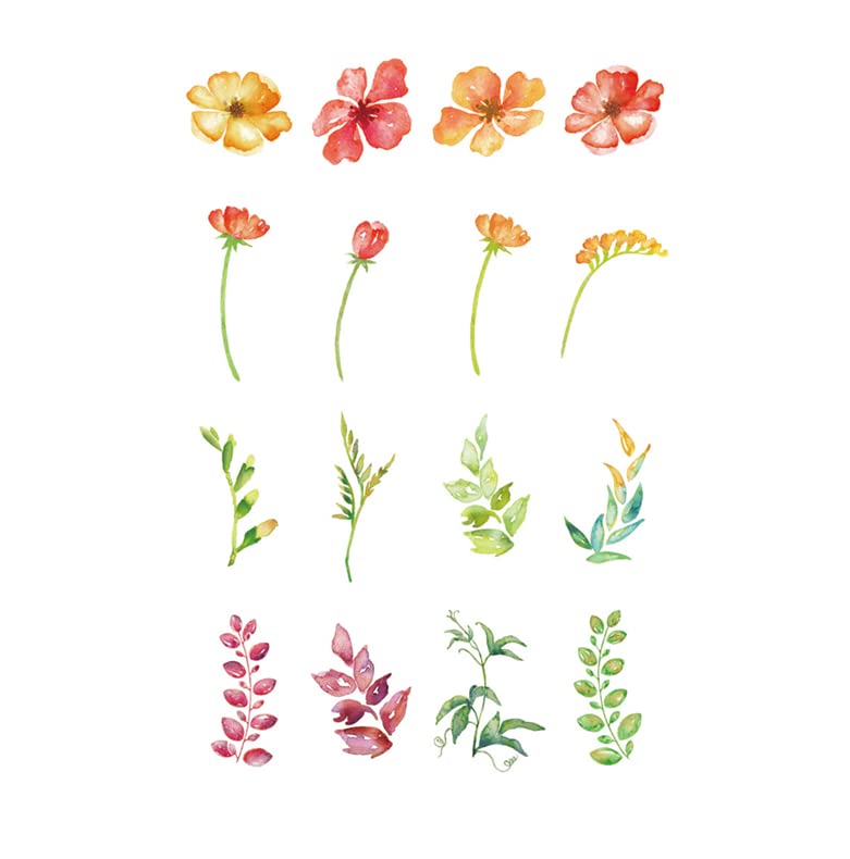 8 סדינים פרחים צבעוניים קעקוע מזויף אטום למים מדבקות טאטו יד זמניות לנשים קעקועים לאמנות גוף