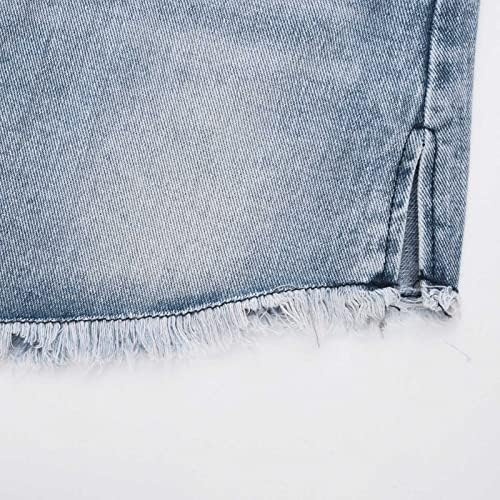 מכנסיים קצרים של Oplxuo Jean לנשים מכנסיים קצרים של ג'ינס קיץ מזדמנים עם מותניים אמצע מותניים נמתחים נמתחים
