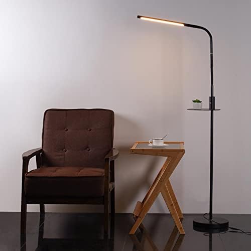 מנורת רצפה של דליציו עם שולחן קצה ו- USB C+יציאות טעינה עם מנורות מרוחקות עומדות אור 360 מעלות
