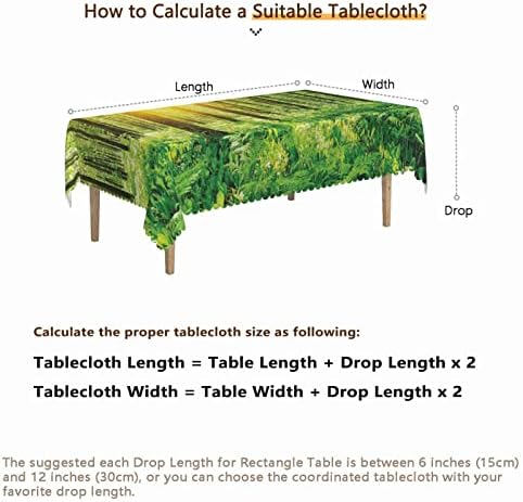 מפת שולחן יער, 60 על 120 אינץ', בגדי שולחן להדפסה לשימוש חוזר עמידים בפני קמטים, למפגשי מטבח משפחתיים