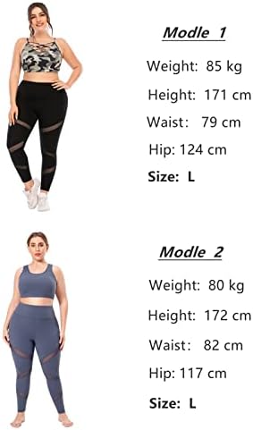 חותלות בגודל פלוס, מכנסי יוגה של רשת שחורה לנשים עם כיסים מותניים גבוהות בקרת בטן וחותלות אימון הוכחות סקוואט