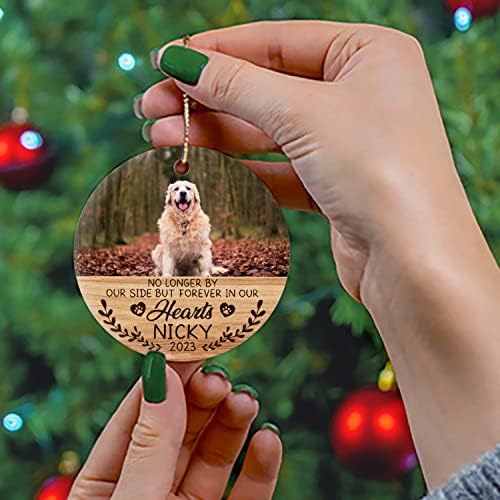 לנצח בליבנו קישוט תמונות לכלבים, קישוט תמונות לחג המולד לכלבים בהתאמה אישית, קישוט כלבים מותאם אישית 2023,