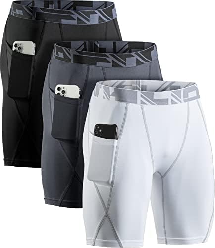 אתליו 3 מארז גברים של ספורט מגניב יבש דחיסת מכנסיים קצרים, ספורט ביצועים פעיל ריצה גרביונים