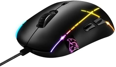 משחקי אימפריה - עכבר משחקי קווי של X -Blades - Ambidextrous - תאורה אחורית LED של RGB - ארגונומי - 6400