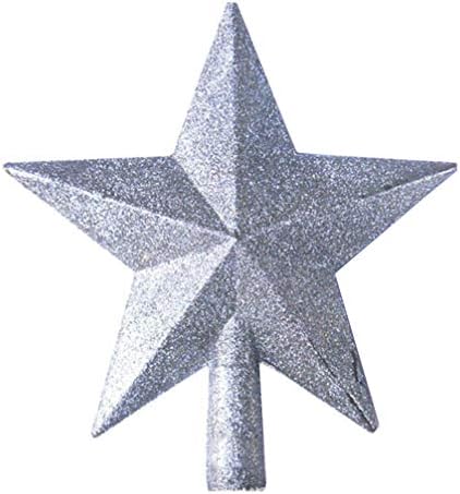 עיצוב חג המולד של Besportble נצנצים עץ כוכב טופר קישוטים לחג המולד כוכב עץ חג המולד כוכב חמש מחודד קישוט תליון