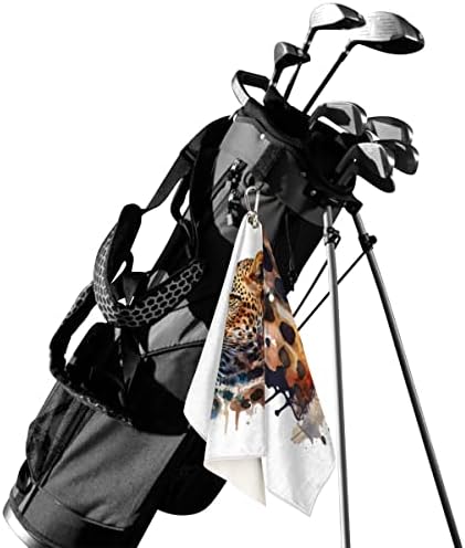 מגבת גולף 15 x 24 אינץ ', נמר בעלי חיים צבעי מים צבעי מים מגבות גולף מתנות גולף לגברים, מהיר מהיר מועדון גולף